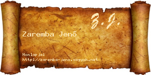 Zaremba Jenő névjegykártya