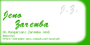 jeno zaremba business card